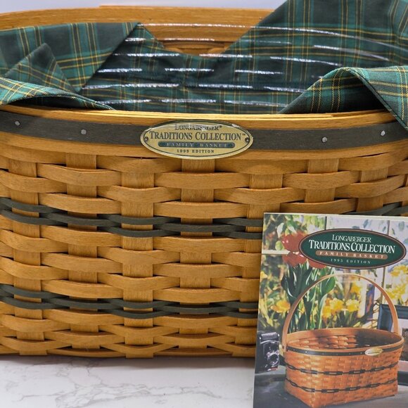 Longaberger 1995 Tradition Collection Large Family Basket Fabric Liner Protector - Picture 2 of 8